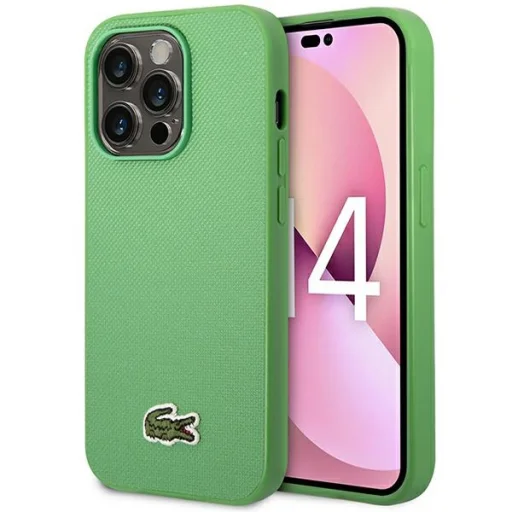 iPhone 14 Pro Max tok Lacoste LCHMP14XPVCN zöld kemény tok Iconic Petit Pique mintával és MagSafe-fel - 1