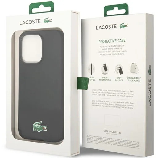 iPhone 14 Pro Max Lacoste LCHMP14XSLOK fekete kemény tok szilikonnal és MagSafe - 8