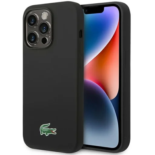 iPhone 14 Pro Max Lacoste LCHMP14XSLOK fekete kemény tok szilikonnal és MagSafe - 1