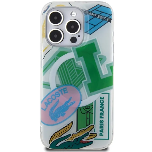 iPhone 15 Pro Lacoste LCHMP15LUPAN 6.1" zöld kemény tok Double Layer Patch MagSafe tok - 3