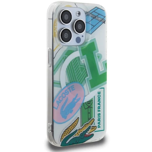 iPhone 15 Pro Lacoste LCHMP15LUPAN 6.1" zöld kemény tok Double Layer Patch MagSafe tok - 4