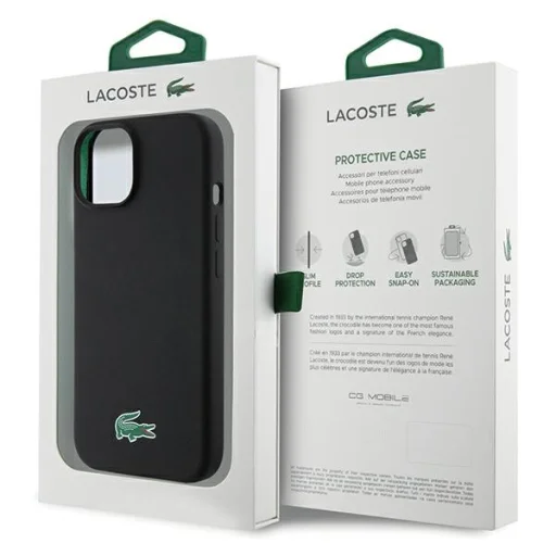 iPhone 15 Plus Lacoste fekete szilikon tok MagSafe funkcióval - 8