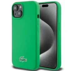 iPhone 15 Plus Lacoste Silicone Croc Logo MagSafe zöld tok