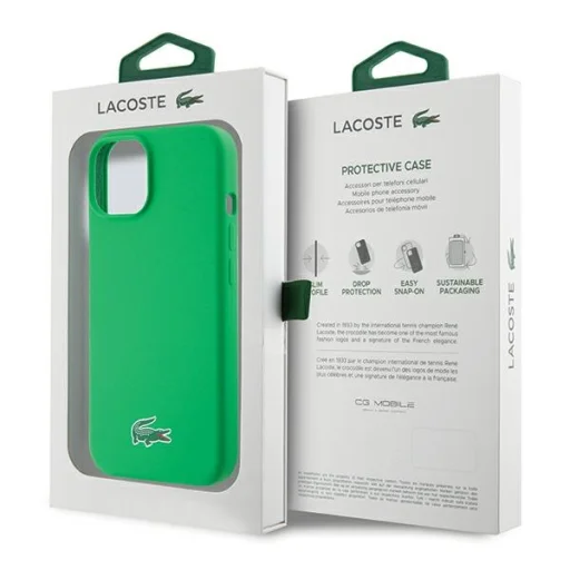 iPhone 15 Plus Lacoste Silicone Croc Logo MagSafe zöld tok - 8