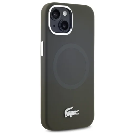 iPhone 15 6.1" khaki Silicone Croco Logo MagSafe Lacoste tok - 4