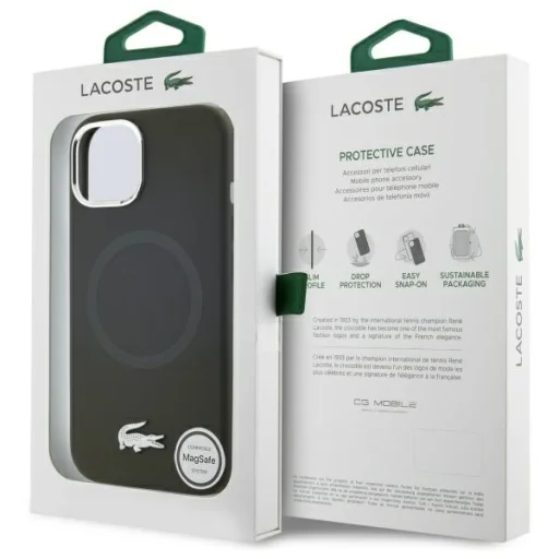 iPhone 15 6.1" khaki Silicone Croco Logo MagSafe Lacoste tok - 8