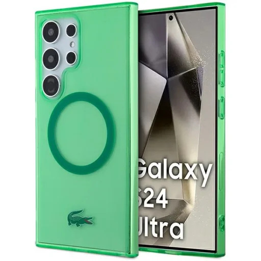 Samsung Galaxy S24 Ultra tok Lacoste LCHMS24LULON zöld kemény tok átlátszó MagSafe - 1