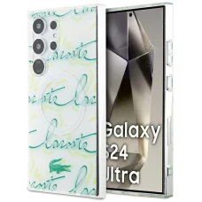 Samsung Galaxy S24 Ultra tok Lacoste LCHMS24LUSCN S24 Ultra S928 fehér kemény tok Logo Script MagSafe