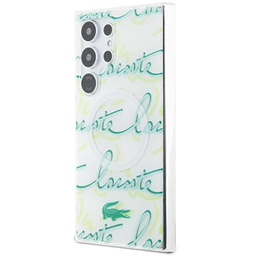 Samsung Galaxy S24 Ultra tok Lacoste LCHMS24LUSCN S24 Ultra S928 fehér kemény tok Logo Script MagSafe - 2