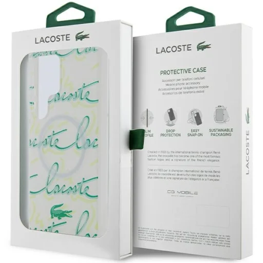 Samsung Galaxy S24 Ultra tok Lacoste LCHMS24LUSCN S24 Ultra S928 fehér kemény tok Logo Script MagSafe - 8
