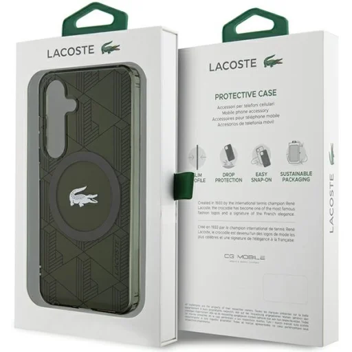 Samsung Galaxy S24 tok Lacoste LCHMS24SUBSB S24 S921 khaki kemény tok IML Blend Monogram MagSafe - 8