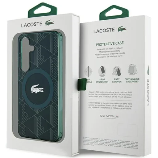 Samsung Galaxy S24 tok Lacoste LCHMS24SUBSE S24 S921 zöld kemény tok IML Blend Monogram MagSafe - 8