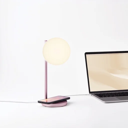 Lexon Bubble Lámpa LED Lámpa 15W Vezeték Nélküli Töltővel világos rózsaszín - 10