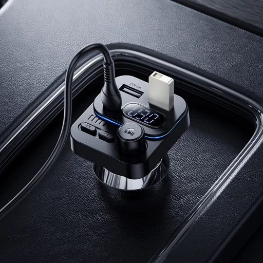 Borofone Transmitter FM BC61 Ocean MP3, Bluetooth - 2xUSB + Type C - PD 45W fekete - 7