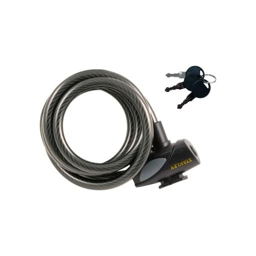 STANLEY S755-202 kulcskábeles kerékpár zár, 3 kulcsos, 1800 mm hosszúság - 1