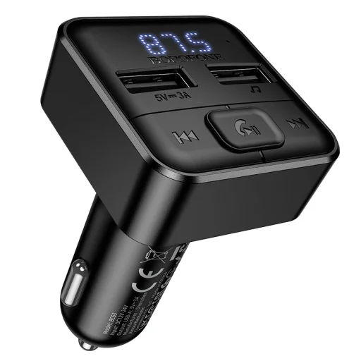 Borofone FM Transmitter BC63 Selecto MP3, Bluetooth - 2xUSB - fekete - 1