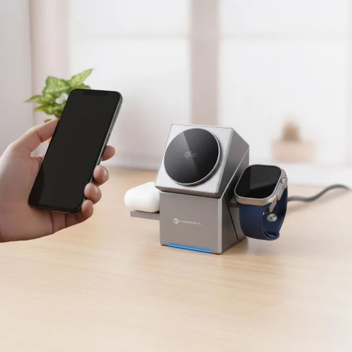 Forcell F-Energy 3 az 1-ben Rotation Cube Qi2 MagSafe-kompatibilis vezeték nélküli töltő (F-06) ezüst - 14