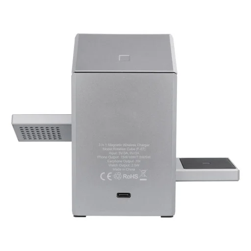 Forcell F-Energy 3 az 1-ben Rotation Cube Qi2 MagSafe-kompatibilis vezeték nélküli töltő (F-06) ezüst - 8