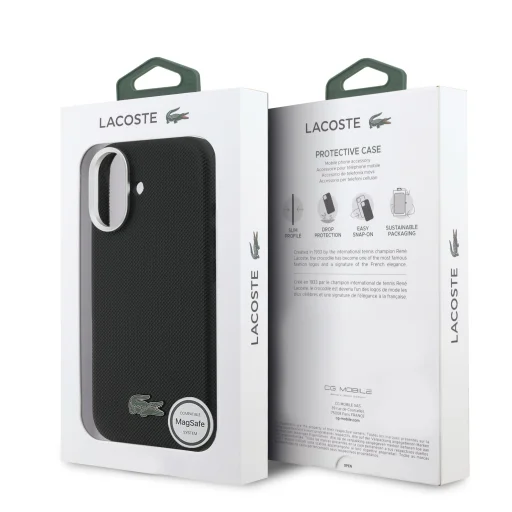 Lacoste Ikonikus Petit Pique Fém Logó MagSafe iPhone 17 tok Fekete - 6