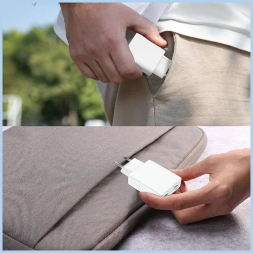 4smarts FlatPlug Slim  Dual 30W GaN 2xUSB-C fehér hálózati töltő adapter - 7