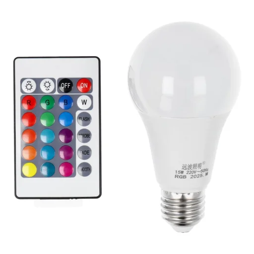 RGB LED izzó 15W E27 A65 többszínű - 1