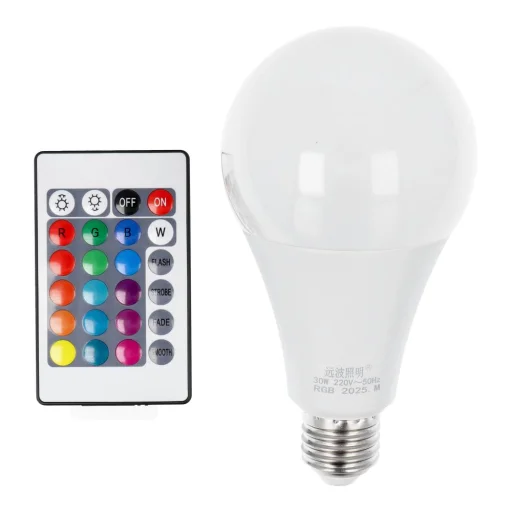 RGB LED izzó 30W E27 A80 többszínű - 1