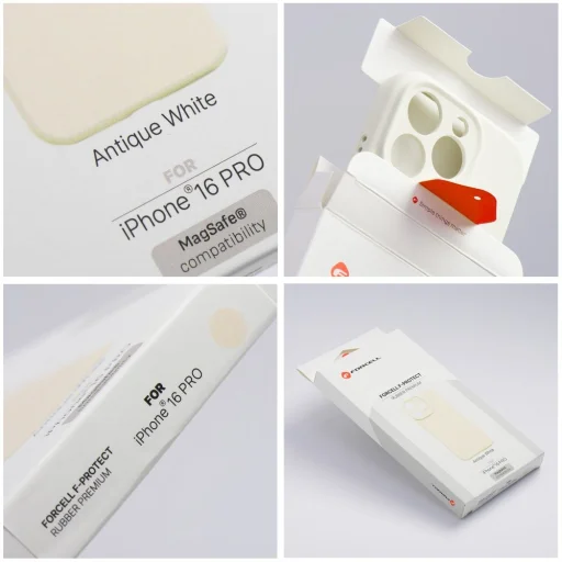 iPhone 17 Pro Forcell F-Protect gumi prémium tok kompatibilis MagSafe antik fehér - 6