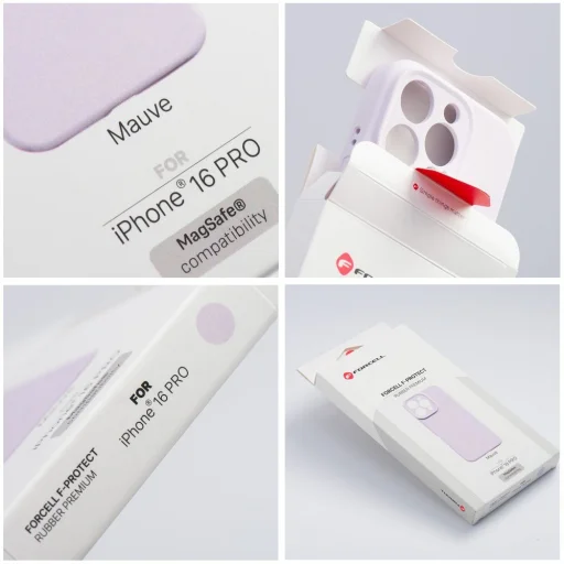  Apple iPhone 16 PRO Forcell F-Protect Rubber Premium tok, kompatibilis a MagSafe funkcióval, mályvaszínű - 6