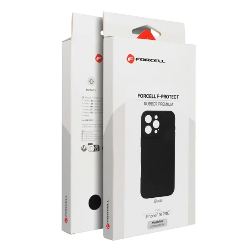  Apple iPhone 16 Fekete Forcell F-Protect Rubber Premium tok, MagSafe kompatibilis - 7