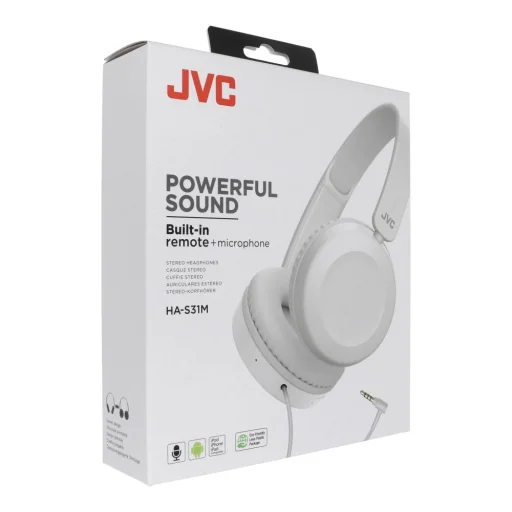 Fejhallgató vezetékes fejpánttal mikrofonos jack 3,5mm JVC HA-S31M-B-E fehér - 7