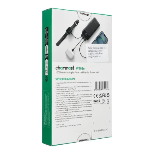 Powerbank 10000 mAh 3A W1056 fekete - 7