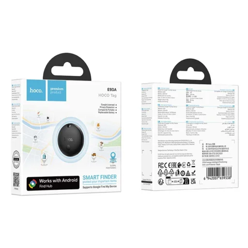 S Google Find My Device kompatibilný čierny Hoco E93A sledovač - 5