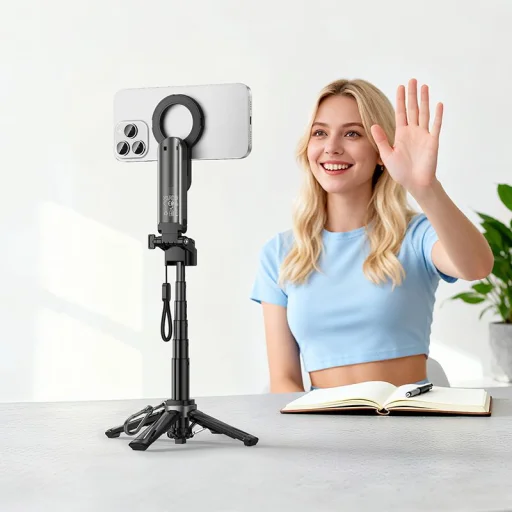 Hoco K27 PRO élőállvány mágneses és univerzális tartóval, távirányítóval fekete - 8