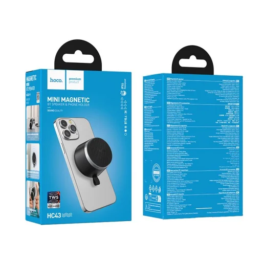 Bluetooth hangszóró 8W 3h Hoco beépített mágnessel HC43 fekete - 5