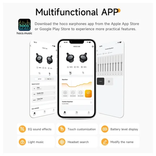 Hoco TWS EA8 vezeték nélküli fülhallgató fém fekete - 5