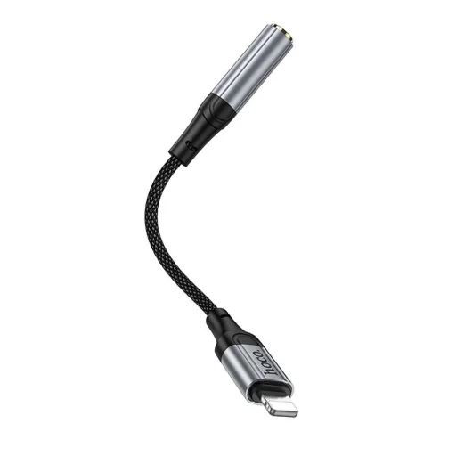 Hoco LS36A fém szürke Lightning to Jack 3,5 mm adapter - 3
