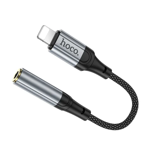 Hoco LS36A fém szürke Lightning to Jack 3,5 mm adapter - 4