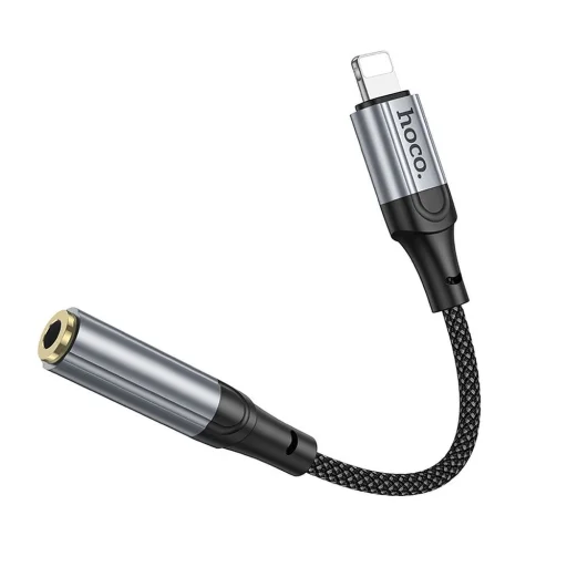 Hoco LS36A fém szürke Lightning to Jack 3,5 mm adapter - 5