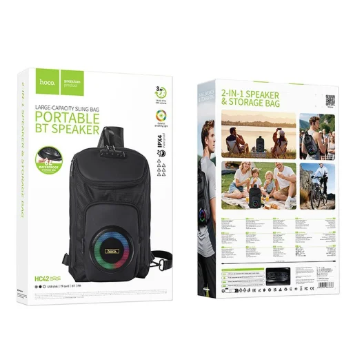 Hátizsák alakú Bluetooth Hangszóró 8W 3h 6L Hoco HC42 fekete - 9