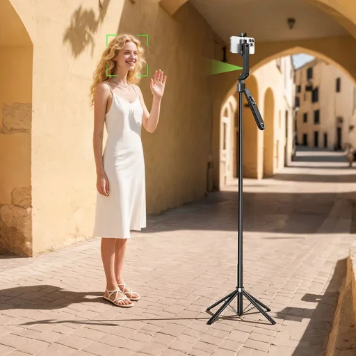 Selfie bot Hoco állvány távirányítóval 360 fokos automatikus arckövetéssel K32 fekete - 6