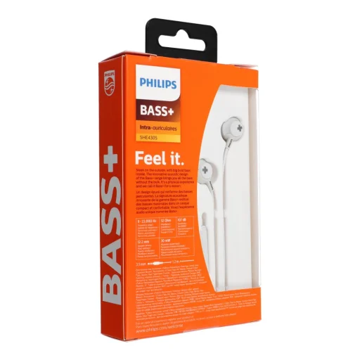 PHILIPS SHE4305WT vezetékes fülhallgatók jack 3,5mm fehér - 5