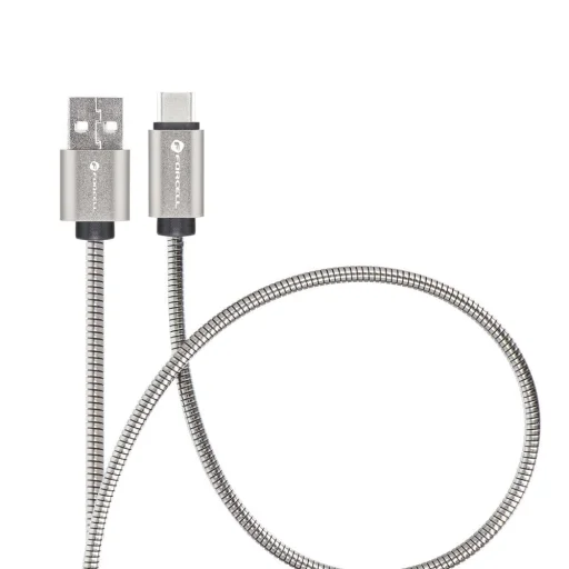 USB A - USB C kábel Forcell F-Energy QC4.0 3A 66W Fém 1 m C234 ezüst - 2