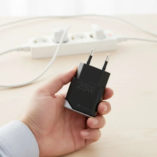 Hálózati töltőadapter Forcell F-Energy Ultra Slim GaN III USB C PD QC4.0 3A 25W B125101-E fekete - 3