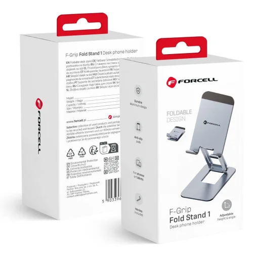 Asztali tartóállvány telefonhoz/tablethez Forcell F-Grip Fold Stand 1 szürke - 1