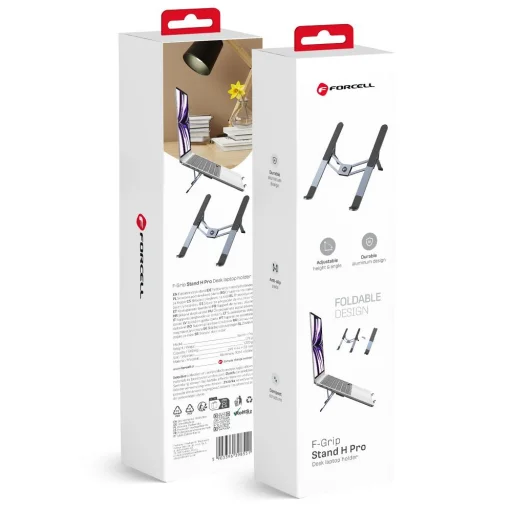 Forcell F-Grip Fold Stand H Pro szürke laptop / tablet tartó, összecsukható - 1