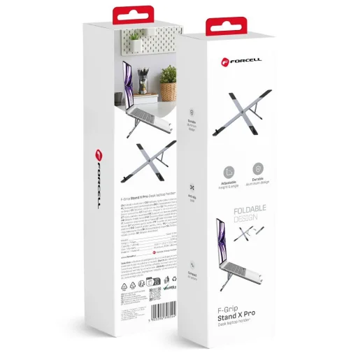 Forcell F-Grip Fold Stand X Pro szürke laptop / tablet tartó - 1