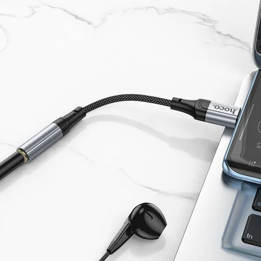 USB-C - 3.5 mm Jack LS36 adapter Hoco, fekete - 8