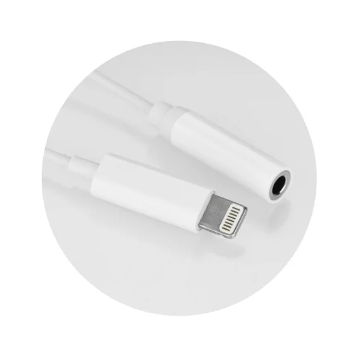 iPhone 7 és iPhone 7 Plus Adapter AUX Lightning (male) Jack 3,5 mm (female) fehér - 2