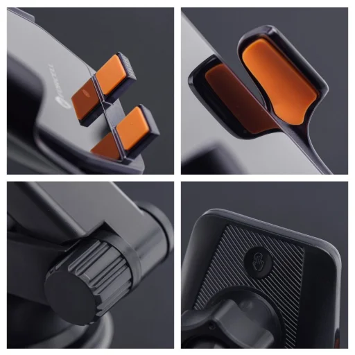  Forcell F-Grip HS6 15W fekete szélvédőre / szellőzőrácsra autós telefontartó - 9