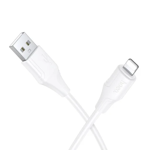 USB A - Lightning Szilikon Kábel Hoco 2,4A 1 m fehér - 1